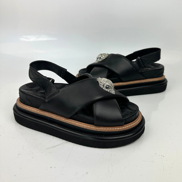 Kurt Geiger Shoes - Kurt Geiger London Orson Cross Strap Leather Platform Sandals Women's 37 Black